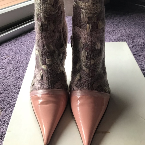 Casadei Shoes - Casadei tweed/patent bootie